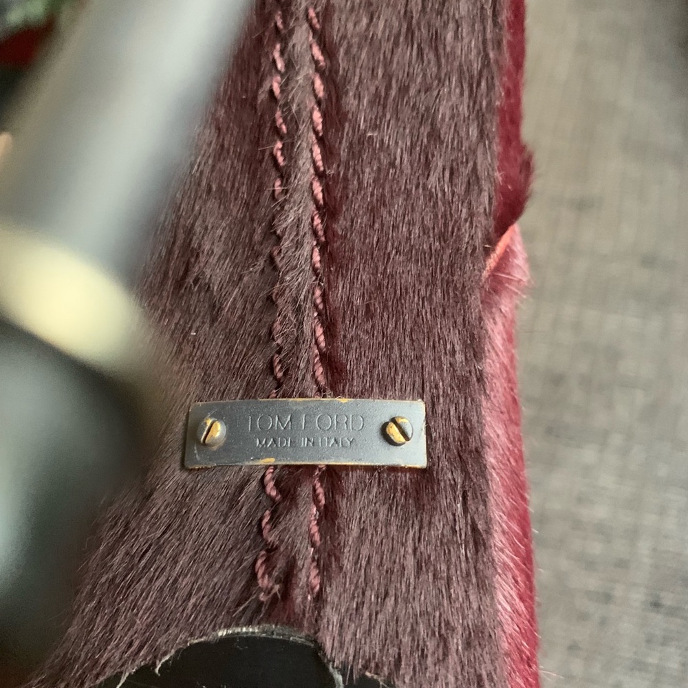 Tom Ford Maroon Pony Hair Cowboy Boots View 3